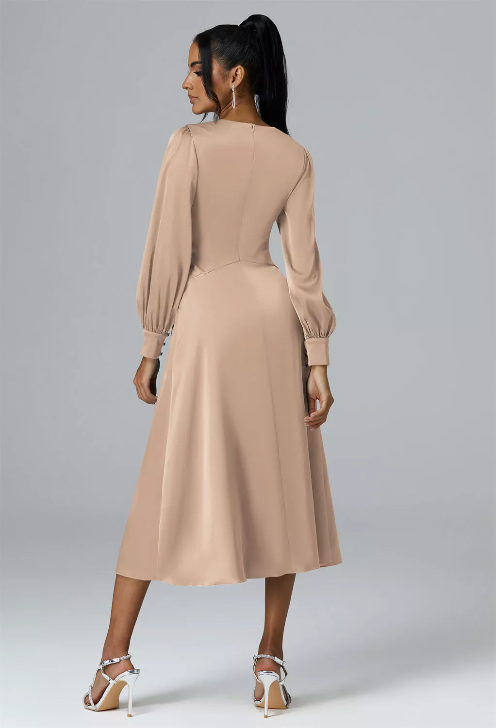 AW Sibylla Taupe  Cocktail Wedding Guest Dresses
